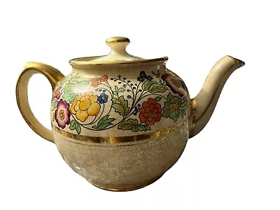 Buy Vintage James Sadler Floral Flower Teapot Made In England Gold Trim 4 Cup 5 Inch • 47.98£