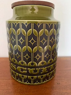 Buy Vintage Hornsea Green Heirloom Large Biscuits Jar 20 Cm H Retro Jar Mcm 1970s • 24.99£