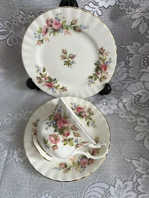 Buy Vintage Royal Albert Moss Rose Trio Made In England Excellent • 4.99£