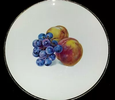 Buy Thomas Germany 8271 42 Peach Black Grapes Fruit  Patt 7¾ Inch Plate C1953-60 • 9.99£