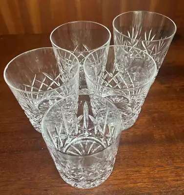 Buy 5 Crystal Cut Glass Whiskey Tumblers - Mixed  • 0.99£