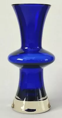 Buy Sea Glasbruk Sweden Hooped Blue Glass Vase • 19.99£