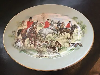 Buy Vintage Grindley Oval Horse & Hounds Plate • 5.99£