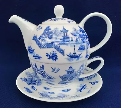 Buy Dunoon Fine Bone China ~  Oriental Blue   Tea For One Set  Design  Aileen Morley • 11.99£