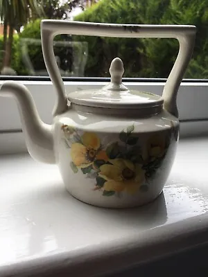 Buy Arthur Wood Art Deco Style Handled Teapot. Yellow Flowers • 9£