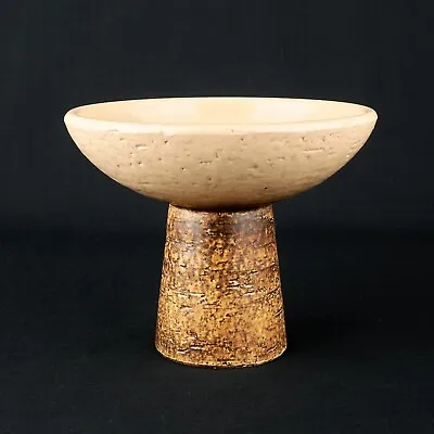 Buy Vintage Mcm 60's 70's Art Pottery Pedestal Candle Holder /  Ikebana Vase 12 Cm • 29£