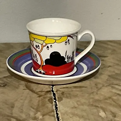 Buy Wedgwood Clarice Cliff Cafe Noir TULIP Expresso Cup And Saucer • 24.99£