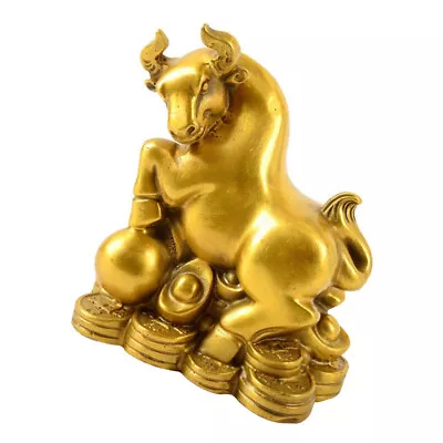 Buy  Copper Bull Ornament Desktop Decor Cow Home Chinese Zodiac Figurine Decorations • 27.18£
