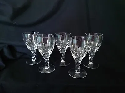 Buy Part Set Of 5 Vintage Stuart Crystal CARLINGFORD Cut 4 3/8  Sherry Glasses  • 22£