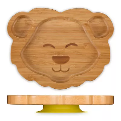 Buy Baby Plate Children's Dishes Bamboo Children's Plate Wooden Plate Suction Cup Plate Lion • 8.65£