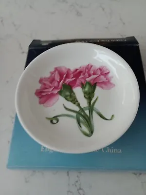 Buy Aynsley Chelsea Flowers Carnation Patterned Bone China Trinket Dish • 9.99£