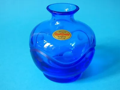 Buy Royal Brierley Blue Studio Line Lead Art Glass Flower Stem Bud Vase Free Uk P&p • 38.99£
