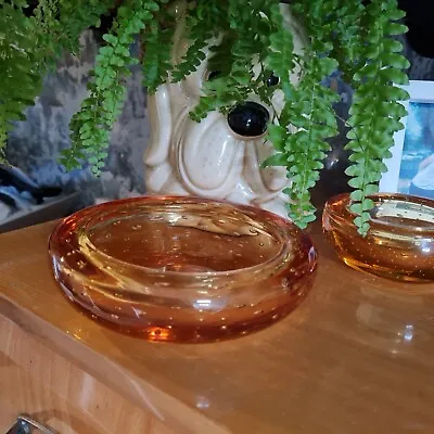 Buy Whitefriars Graduated Controlled Bubble Dish Bowl In Amber Catalogue Number 9099 • 11£