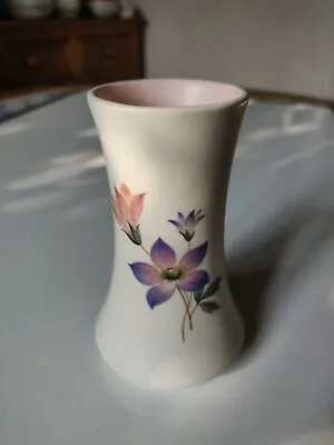 Buy 1960's Bud Vase Pretty 110mm, White Pink & Mauve Floral  Axe Vale Pottery Devon • 4.50£