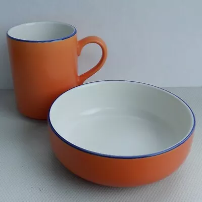 Buy Vintage Hornsea Pottery Citrus Mug & Cereal Soup Bowl Orange Retro • 34.95£