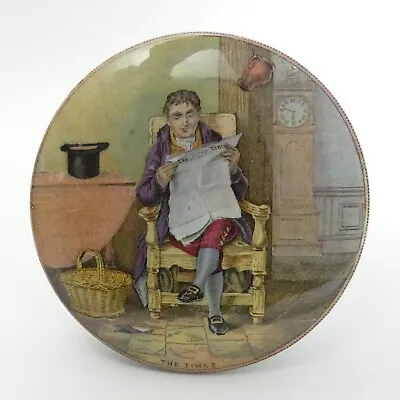 Buy Victorian Pratt Ware Pottery Pot Lid 'the Times' C.1880 • 28£