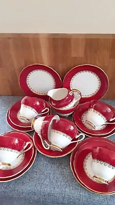 Buy Sutherland H M Red White Gold 20 Piece Teaset • 15£
