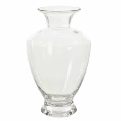 Buy Round Elegant Clear Glass Flower Vase Jar Home Decoration Decor Ornament (24cm) • 14.99£