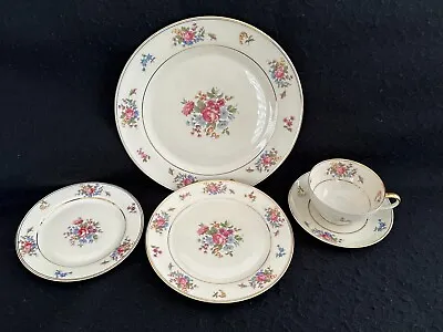 Buy Tirschenreuth China Queens Rose Place Setting Dresden Flowers Pink Roses Plates • 33.57£