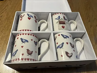 Buy Queens By Churchill Boxed Gift Set Of 4 Mugs Alex Clark Love Birds Never Used • 10£