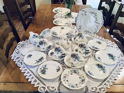 Buy Vintage Mixed China Tea Set - Blue Floral • 25£