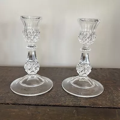 Buy Cut Glass Candle Sticks Pair • 7.99£