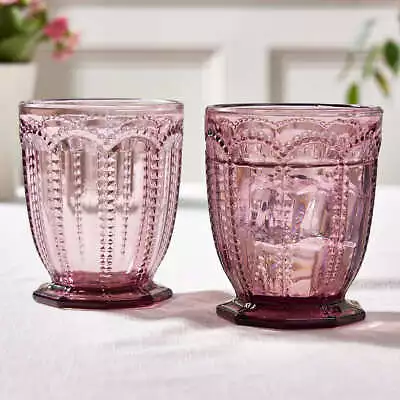 Buy Set Of 4 - Coloured Glasses Set Glassware Tumbler Juice Whiskey Wine Glass • 22.99£
