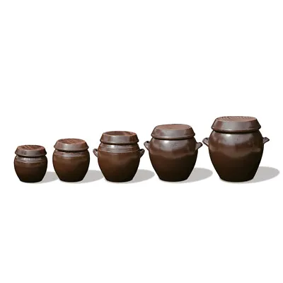 Buy Korean Clay W/Lid Pottery Pot Jar ONGGI Hangari For Fermenting Kimchi Gochujang • 199.70£