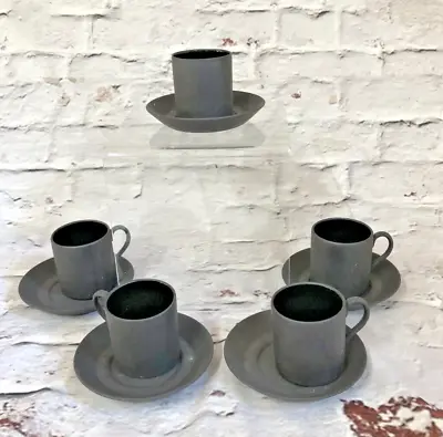 Buy Wedgwood  Jasper Ware Set Of 5  Black Basalt Coffee Cups & Saucers • 30£