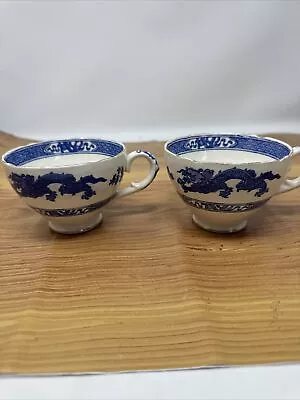 Buy Pair Of Royal Cauldon Cups Dragon Design Blue And White Collectible • 6.50£