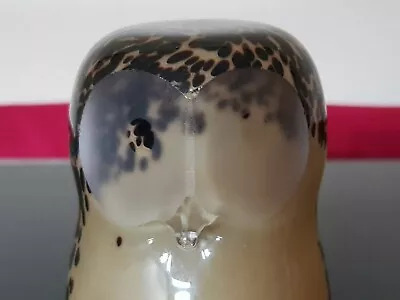 Buy Wedgwood Vintage Art Glass Brown Flecked Abstract Owl Paperweight • 14.99£