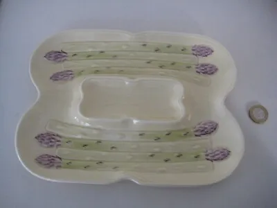 Buy 1900s ANTIQUES MINTON POTTERY ASPARAGUS MAJOLICA SERVING DISH PLATE ENGLAND • 32.99£