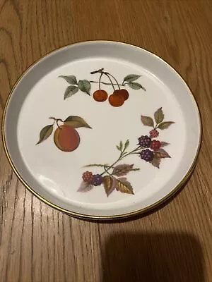 Buy Vintage Royal Worcester Evesham Gold Coloured Rim With Fruits Small Flan Dish • 5£