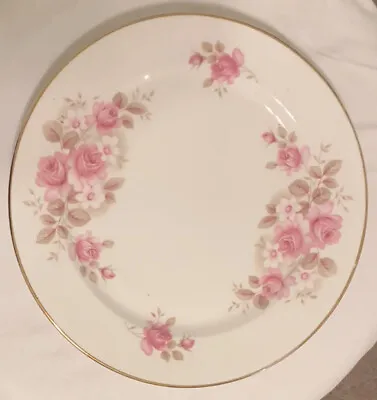 Buy Royal Sutherland Staffordshire England ~ PINK ROSES & GOLD ~ 8.5 In.Dinner Plate • 15.12£