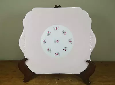 Buy Pretty Shelley Fine Bone China Pink Cake  Bread Serving Plate With Floral Sprigs • 18.50£