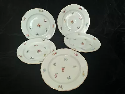 Buy Meissen Hand Painted Strewn / Scattered Flowers & Gold 9 5/8 Inch Plates X5 • 295£
