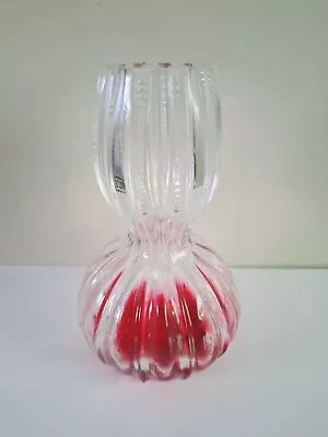 Buy Antique Notch Cut Ribbed Hourglass Vase Victorian/Edwardian. • 4£