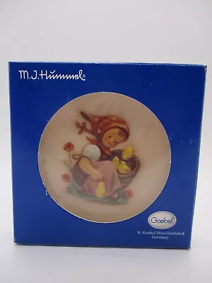 Buy Vintage Hummel Goebel Miniature 8cm Porcelain Plate #1287 'Chick Girl' • 5£
