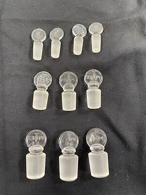 Buy VTG Lot 10 Pieces Kimex Pyrex Glass Bottle Stoppers Apothecary Decanter 3 Sizes • 24.01£