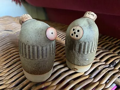 Buy Vintage Tremar Cornish Pottery Salt And Pepper Shakers Pots With Corks • 3£