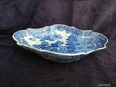 Buy Antique Large 10  C18/19th Rare Pearlware  Pottery Chinoiserie Transferware Dish • 18£