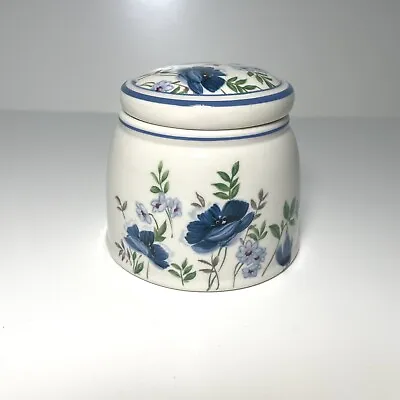 Buy Royal Albert Meadow Song Sugar Container Lidded Pot Blue Flowers, Vtg Cottage • 12£