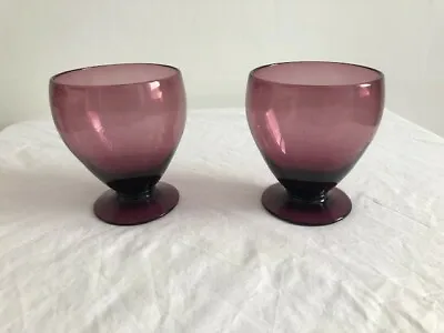 Buy English Coloured Glass Vintage Fruit/Sundae Bowls Set Of Two • 5£