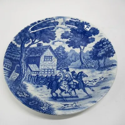 Buy T&T Tableware By Tono Plate Blue & White Decorated Hunting Scene Vintage 24.5cm  • 13.50£