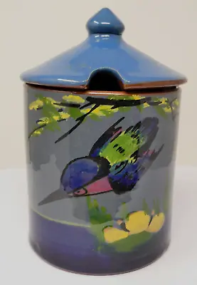 Buy JAM JAR Longpark Pottery Torquay Vintage Pot With Kingfisher Decoration • 4.25£