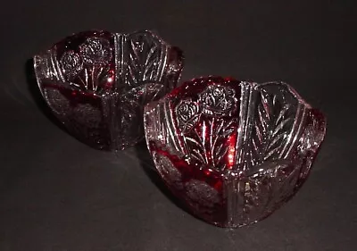 Buy Cut Pressed Leaded Crystal Glass Bowls W/ Rose Pattern • 8.29£