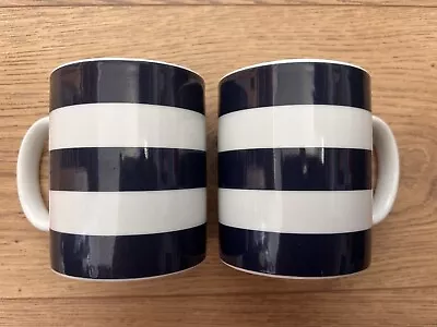Buy Set Of Two Nautical Navy Striped Tesco Mugs New • 10£
