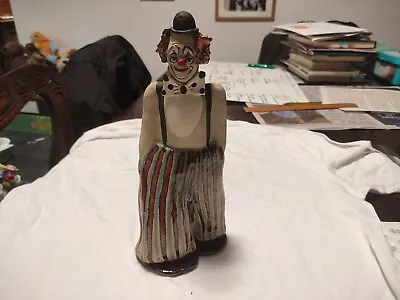 Buy Elizabeth Haslam Clown Figurine - 1970's Cornish Studio Pottery Piece ~10  Tall • 20£