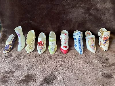 Buy Set Of 9 Fine Bone China Miniature Shoes/boots In Great Condition. • 25£