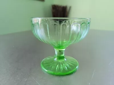 Buy Vintage Vaseline (Chartreuse Green) Depression Glass LOW SHERBET GLASS (5 Oz.) • 8.53£